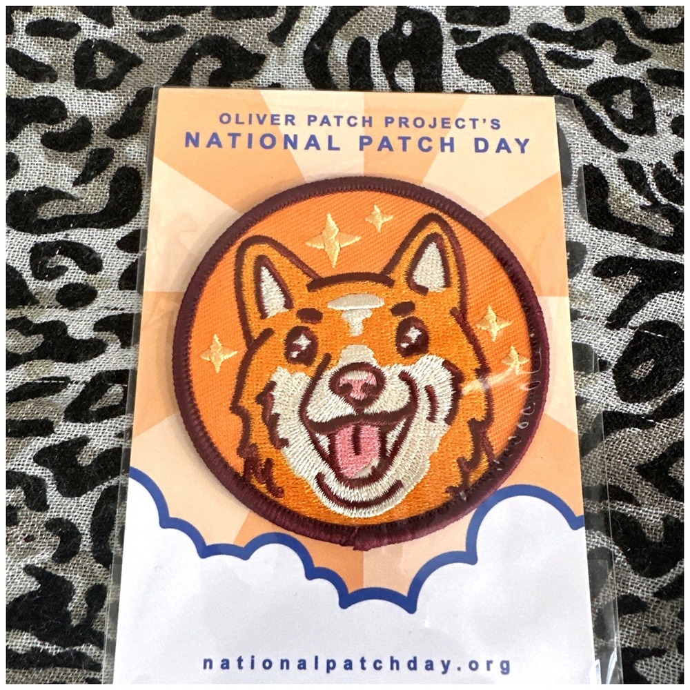 Oliver Patch Project National Patch Day Shiba Inu Dog Embroidered Patch New‎